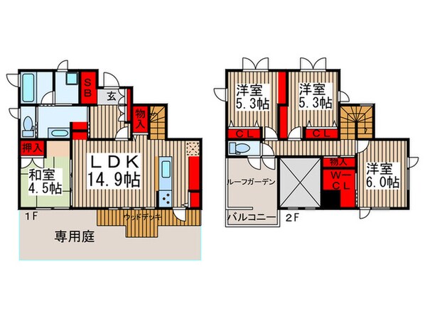 印西牧の原一戸建ての物件間取画像